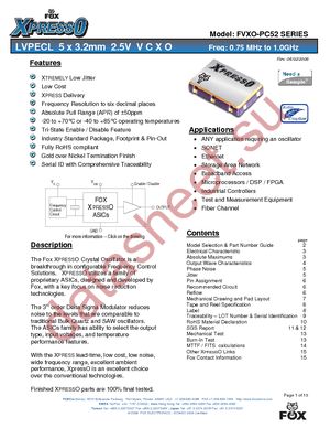 FVXO-PC52B-155.52 datasheet  